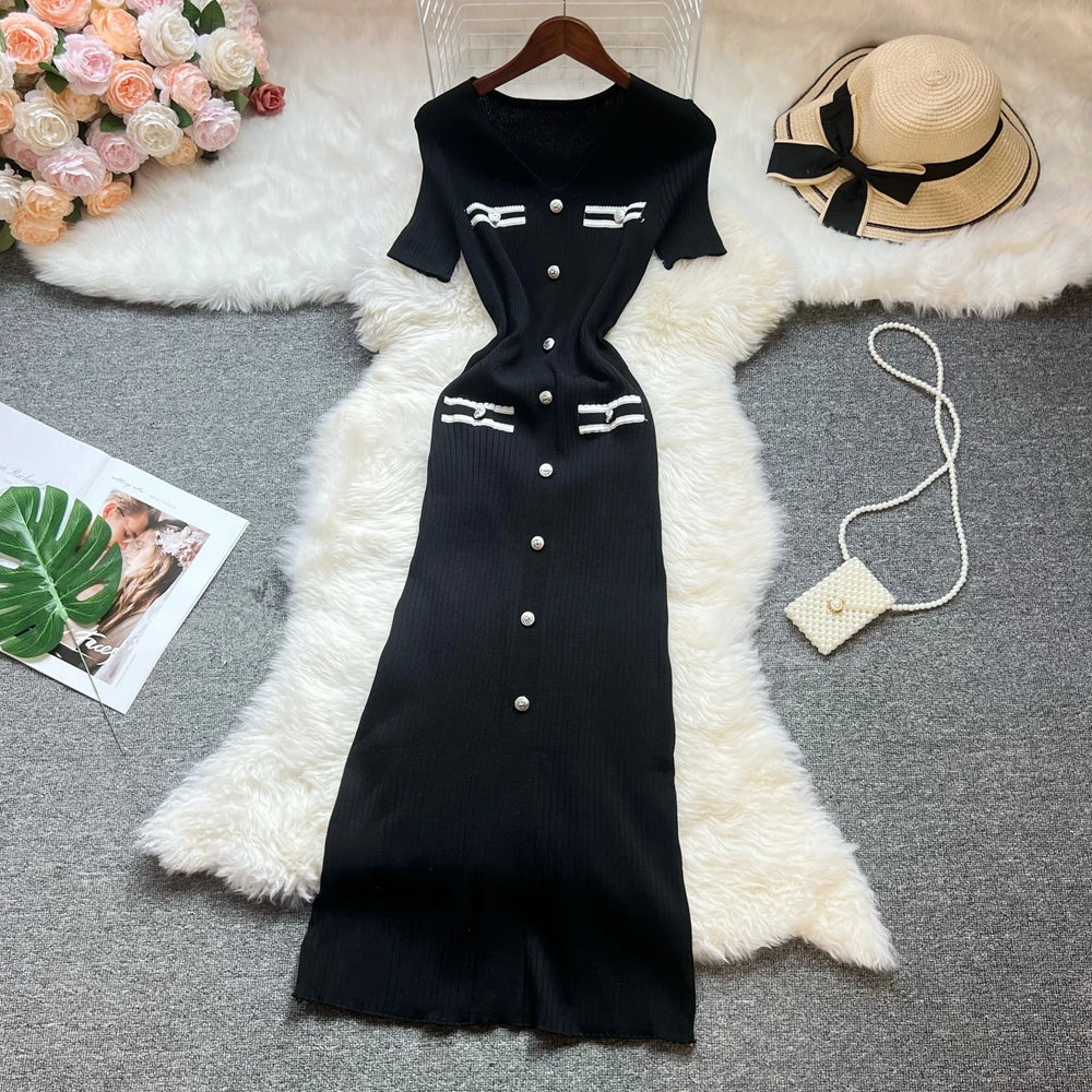 Stretch Knit Bodycon Maxi Dress