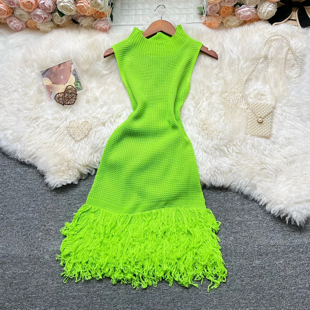 Openwork Sleeveless Bodycon Party Dress