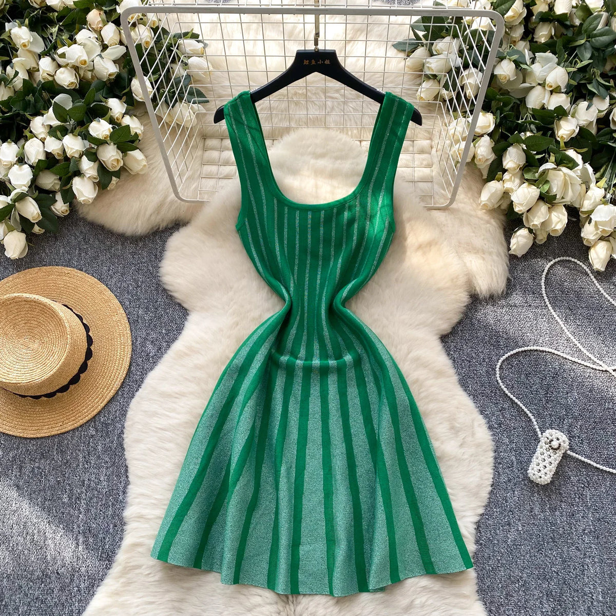 Sparkle Knit A-Line Mini Dress