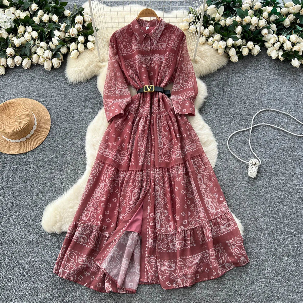 Single Breasted Long Sleeve Shirt Dress