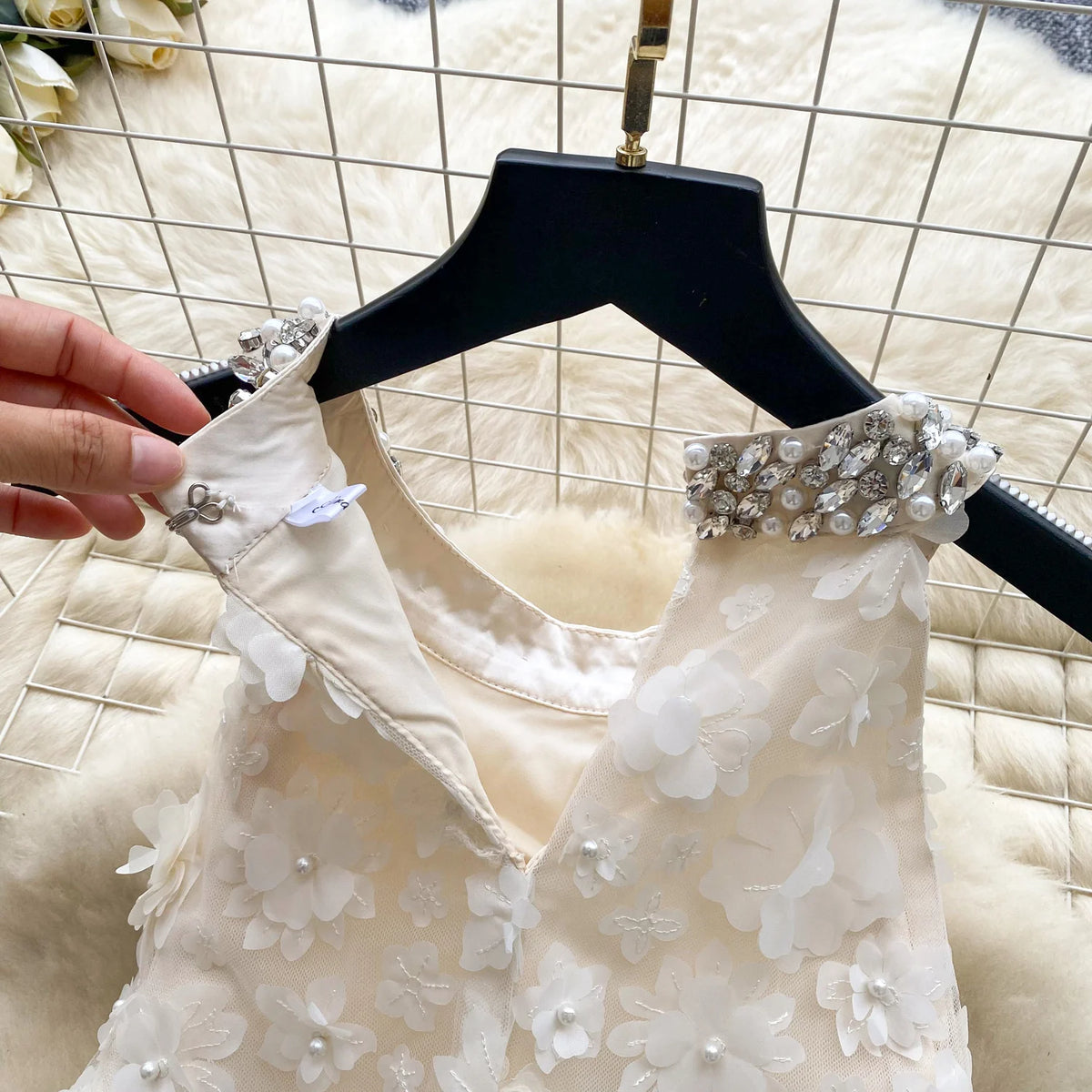 Rhinestone Sleeveless A-Line Dress