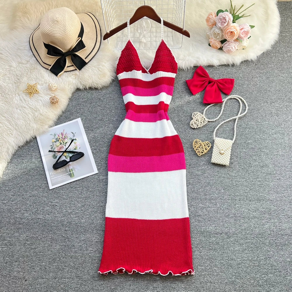 Knit Bodycon Maxi Summer Party Dress