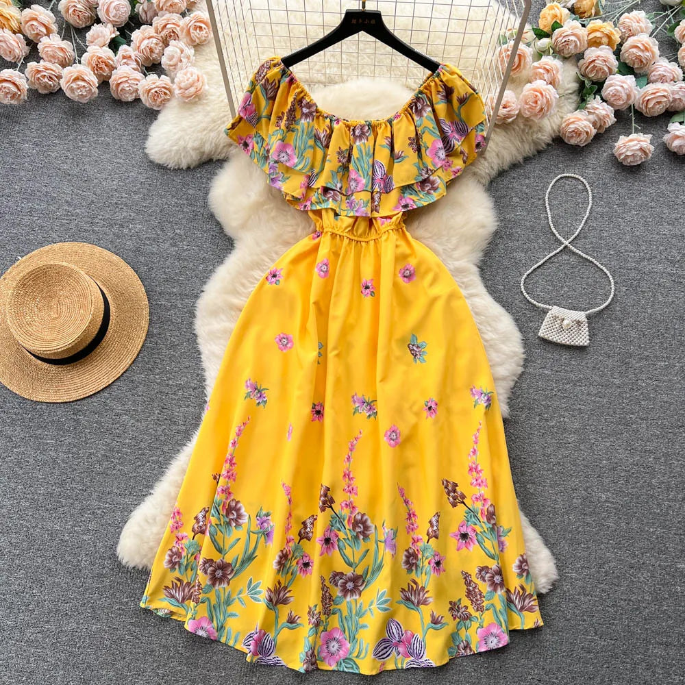 Floral Ruffle Boho Maxi Sundress