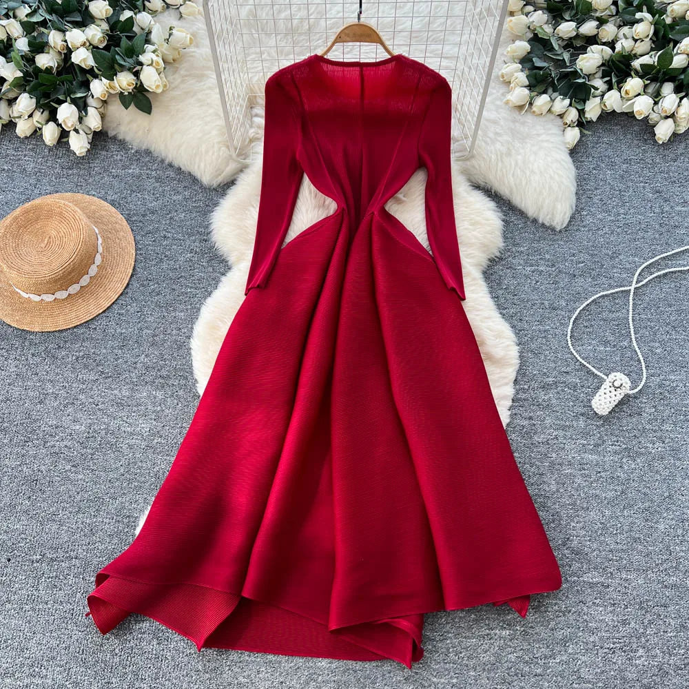 Beaded Loose Long Sleeve Evening Dress
