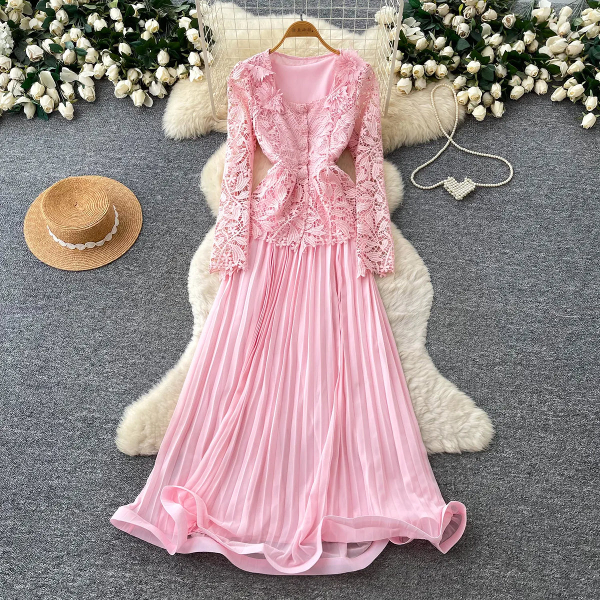 Lace Cami Top and Tulle Skirt Set