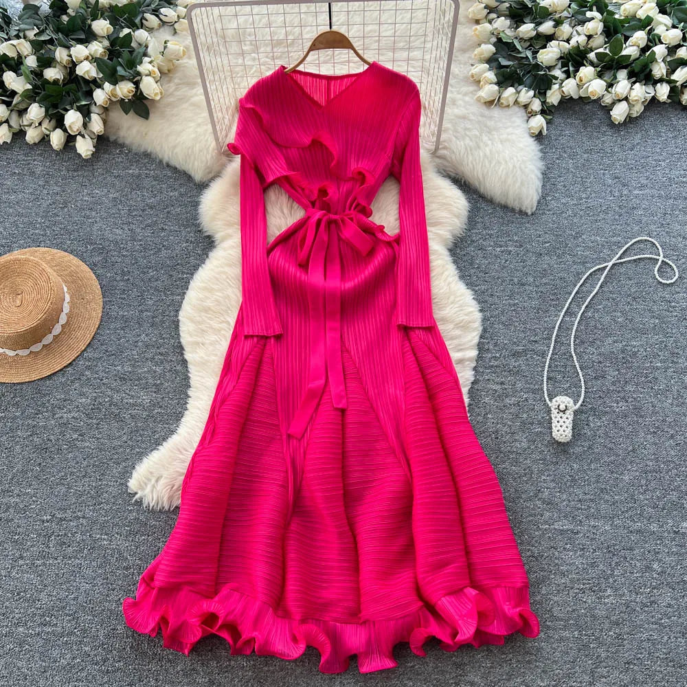 Ruffle High Waist Party Dress