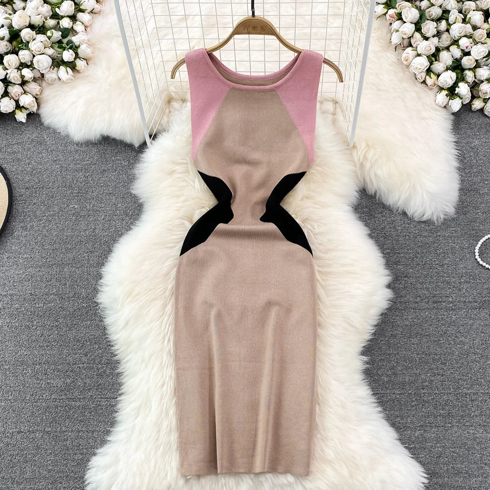 Sleeveless Knit Bodycon Midi Dress