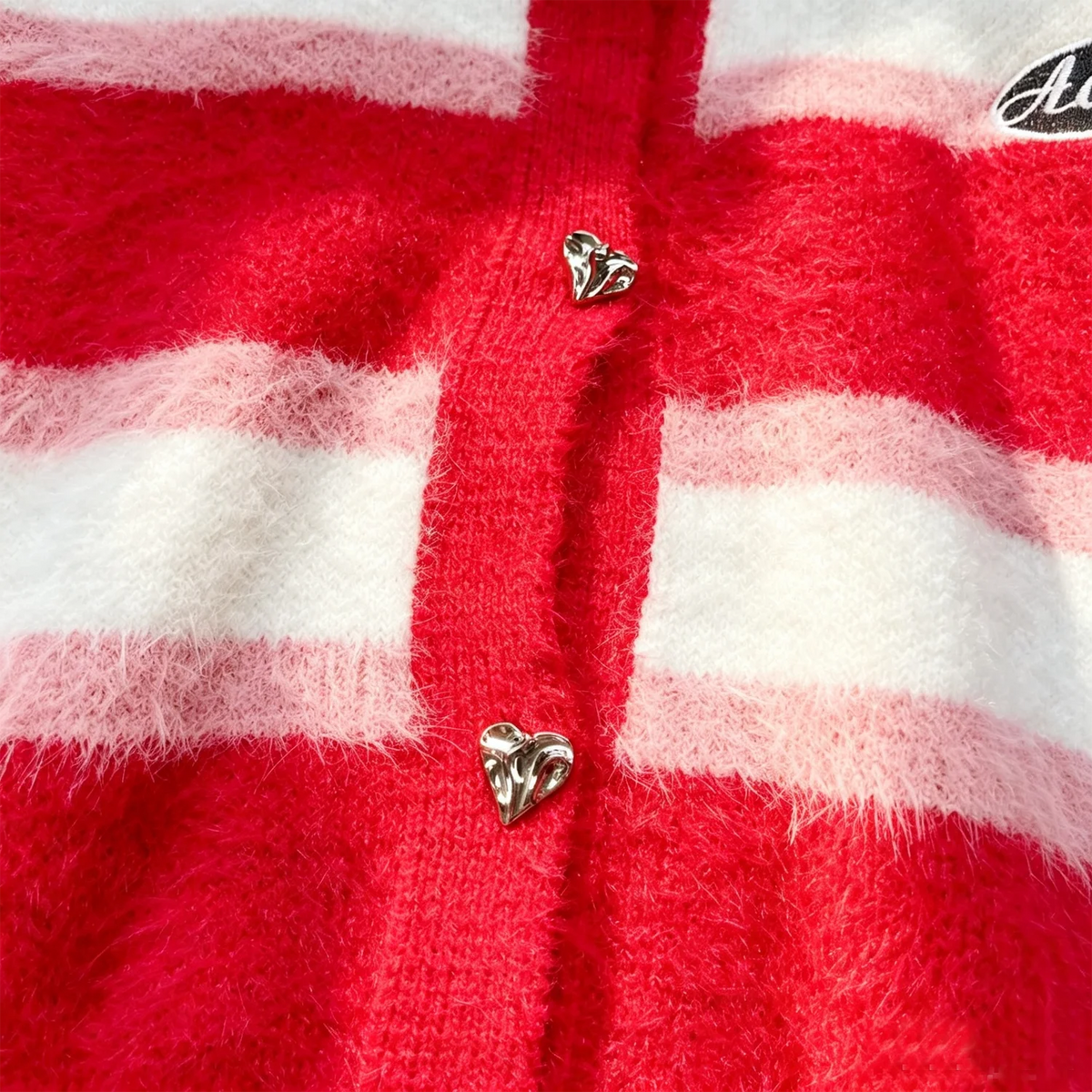 Striped Button-Up Knit Cardigan