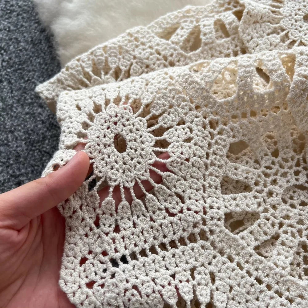 Crochet Knit Long Sleeve Cardigan