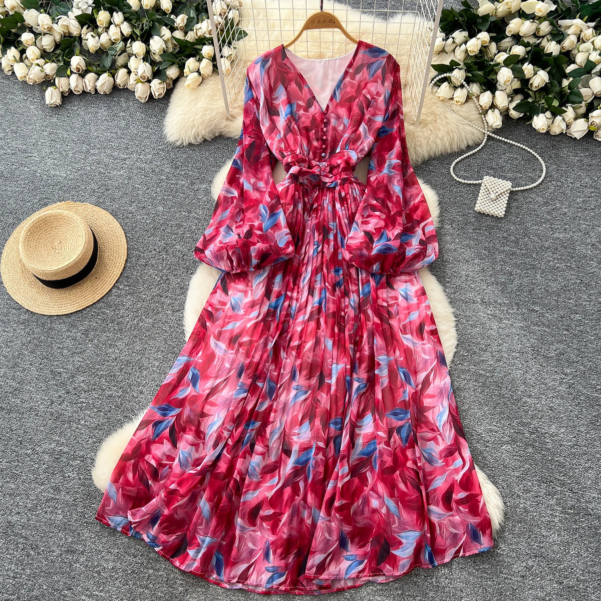 Sweet Lantern Sleeve Party Dress