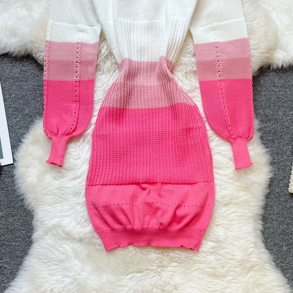 Long Sleeve Knit Bodycon Mini Dress