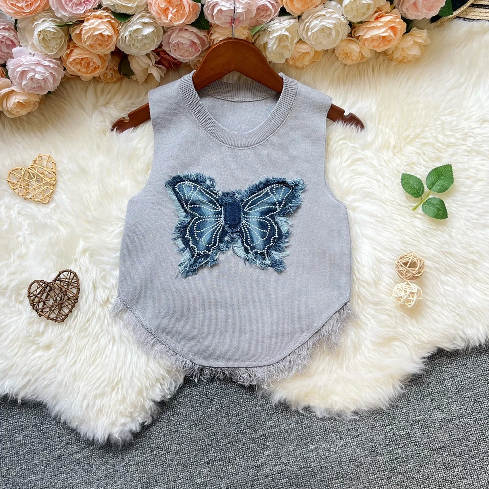 3D Flower Knit Tank Top