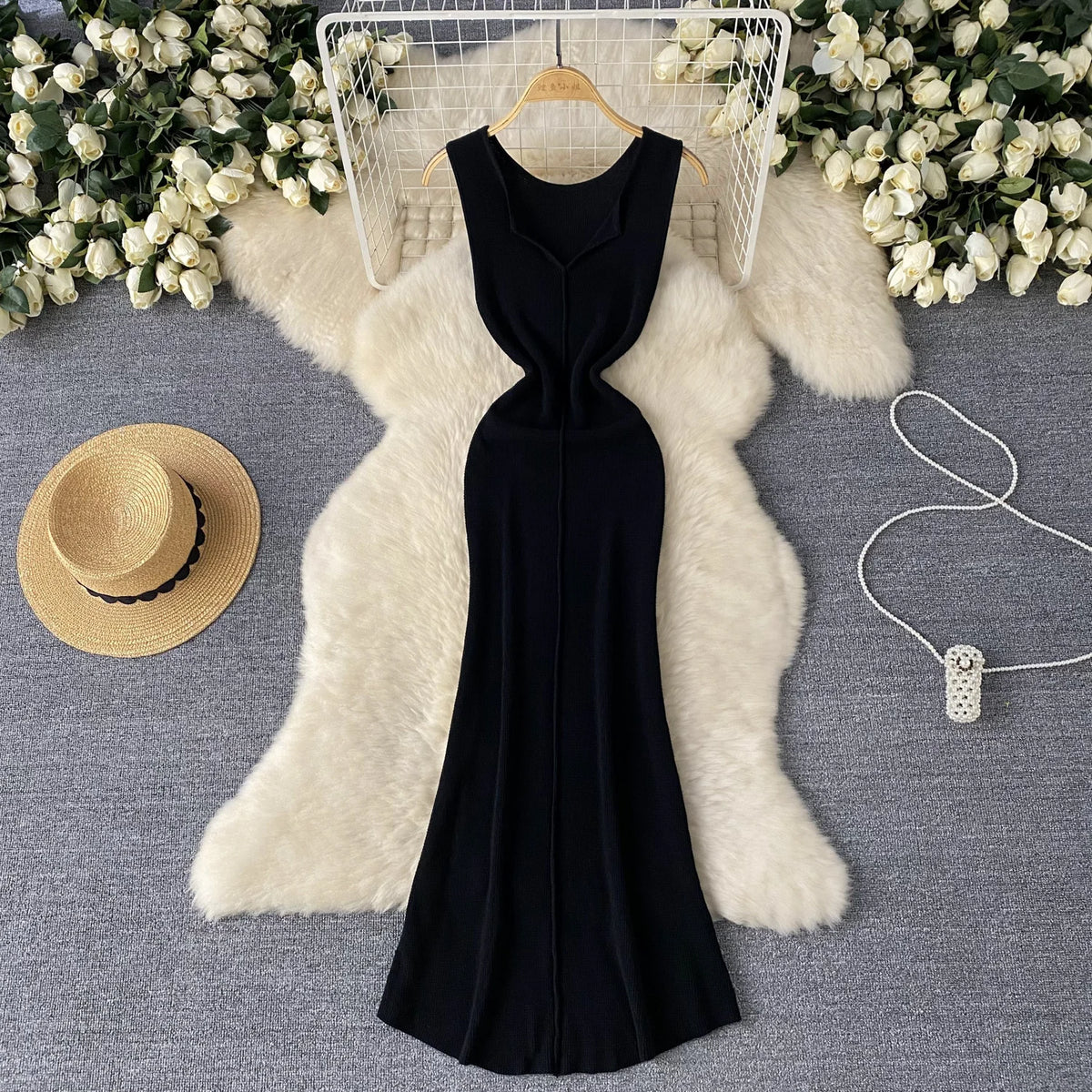 Sleeveless Knit Bodycon Mermaid Dress
