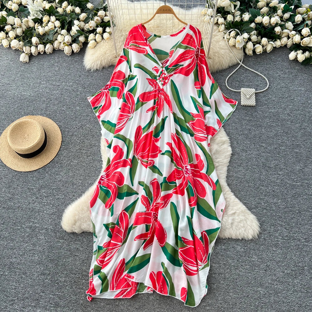 Loose Print A-Line Summer Dress