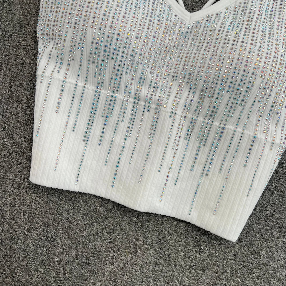 Glitter Sequin Corset Crop Top