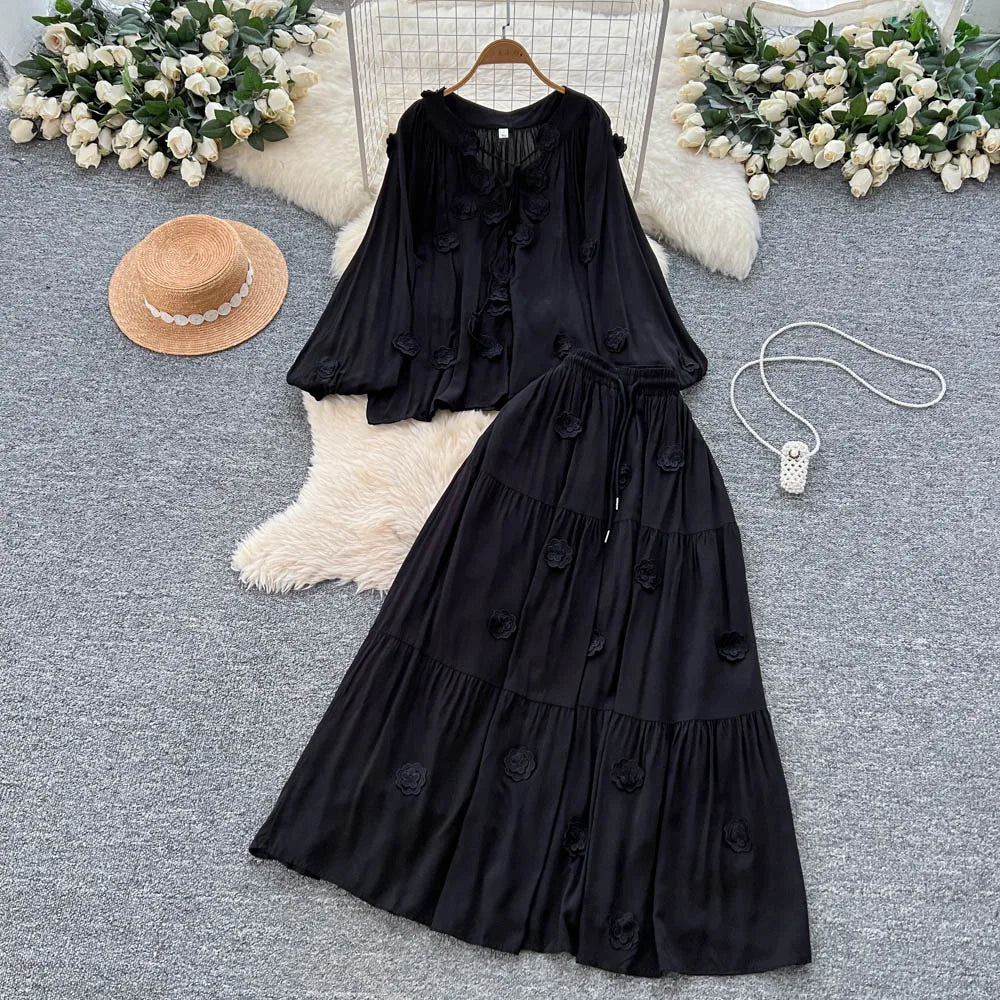Boho 3D Detail Two-Piece Set