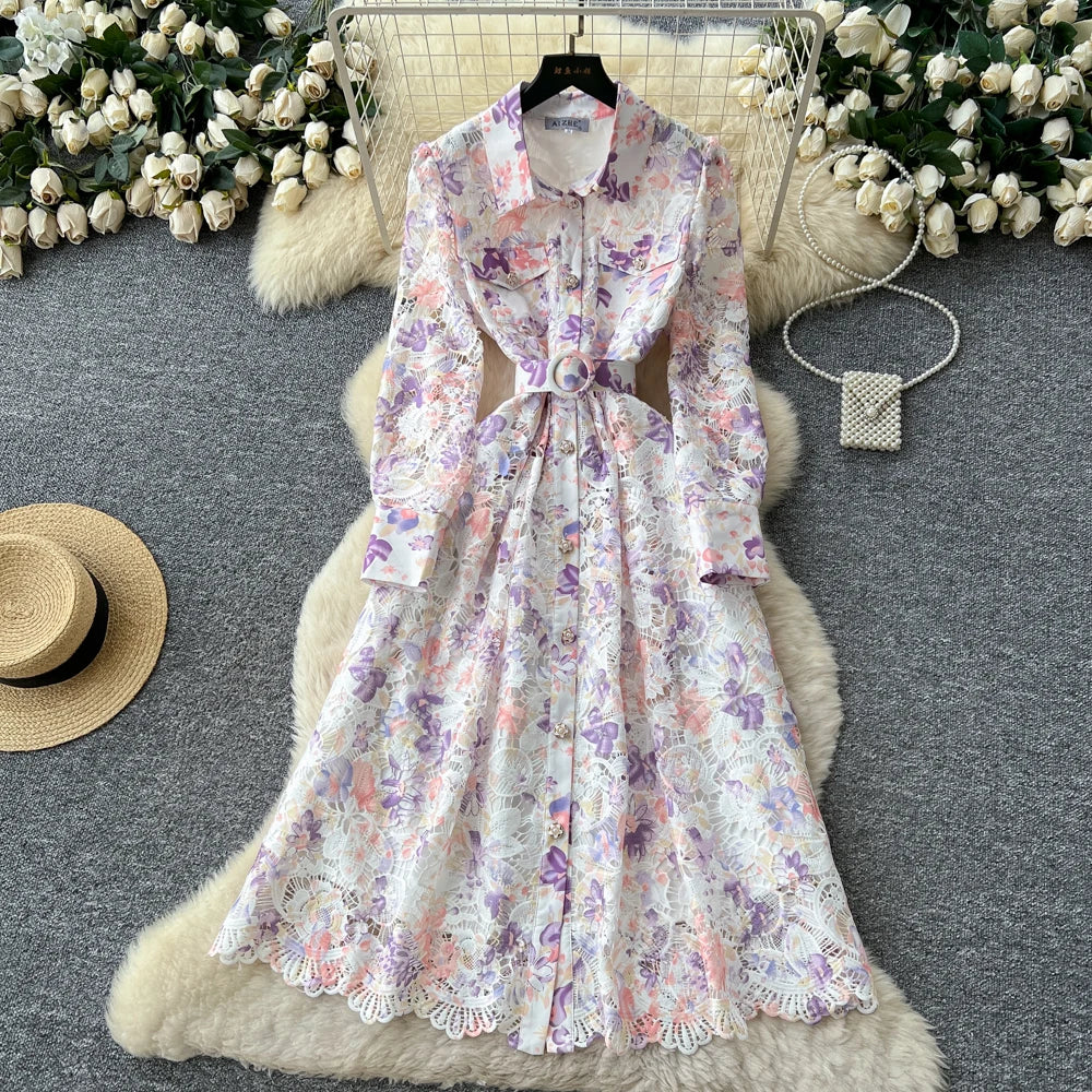 Cutout Long Sleeve Party Dress