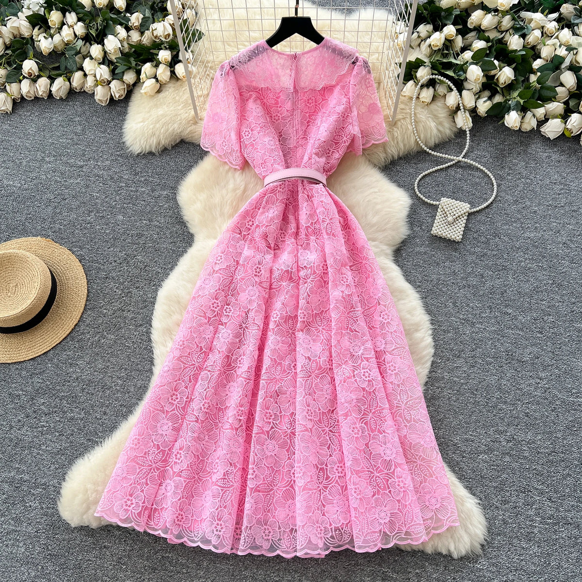 Peter Pan Collar Slim Long Dress