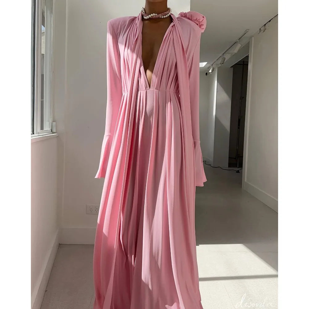 Cutout Halter Long Sleeve Dress