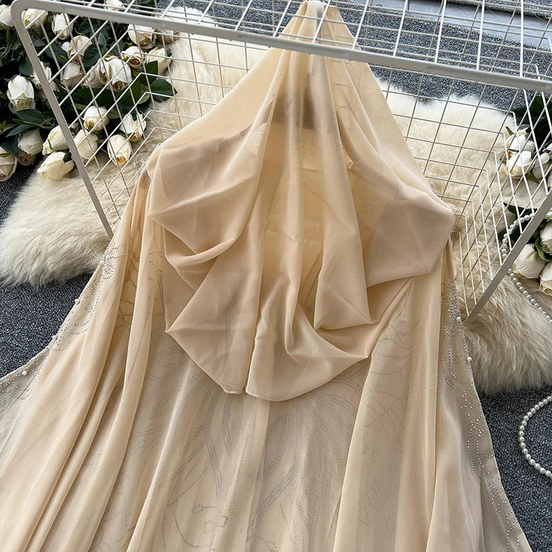 Beaded Hooded Sheer Mesh Duster