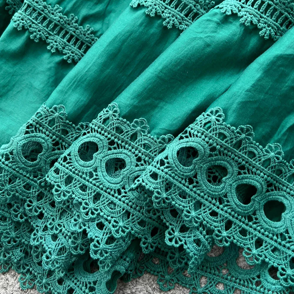Hollow Out Lace Paneled Dress