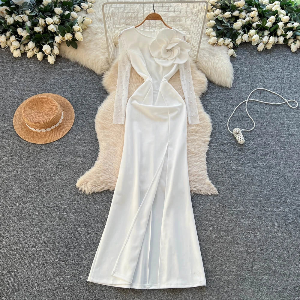 Beaded Long Sleeve Pencil Dress