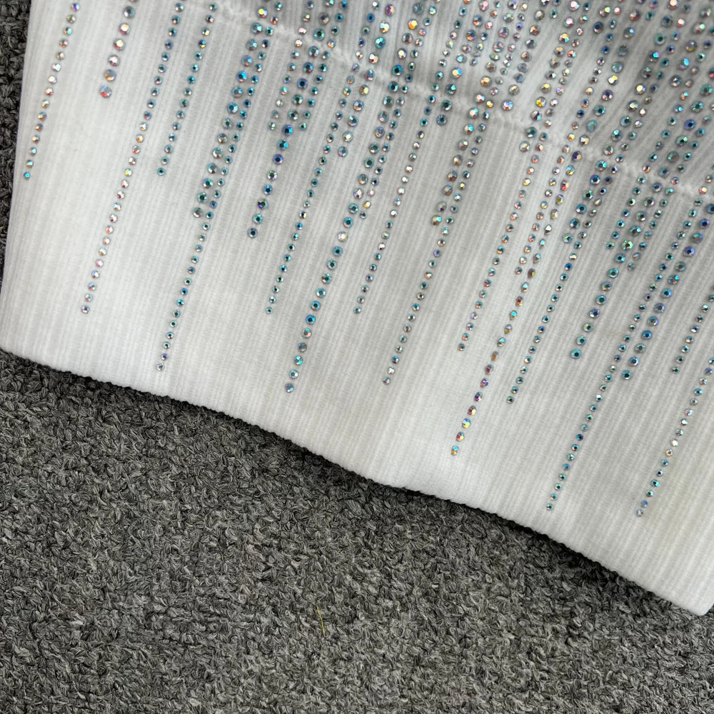 Glitter Sequin Corset Crop Top