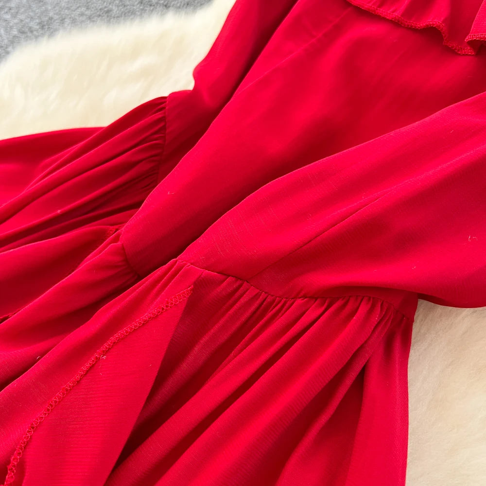 Chiffon Boat Neck A-Line Dress