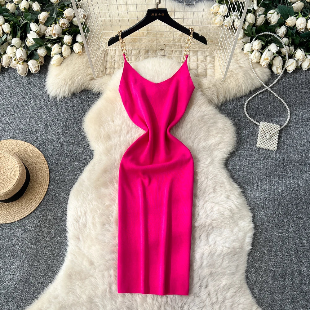 Backless Sleeveless Pencil Dress