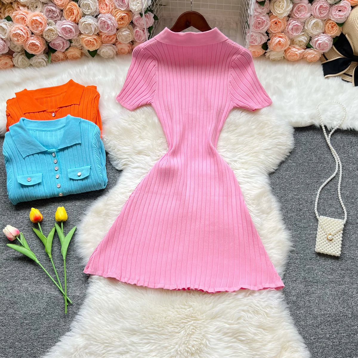 Collared A-Line Mini Party Dress