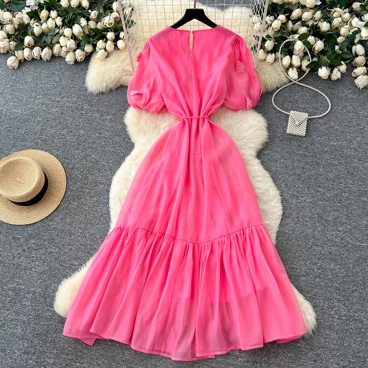 Cutout Short Sleeve Party Dress