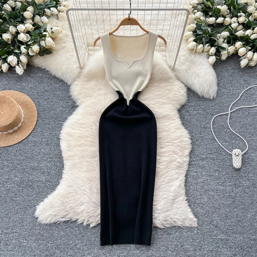 Knit Wrap Bodycon Office Dress