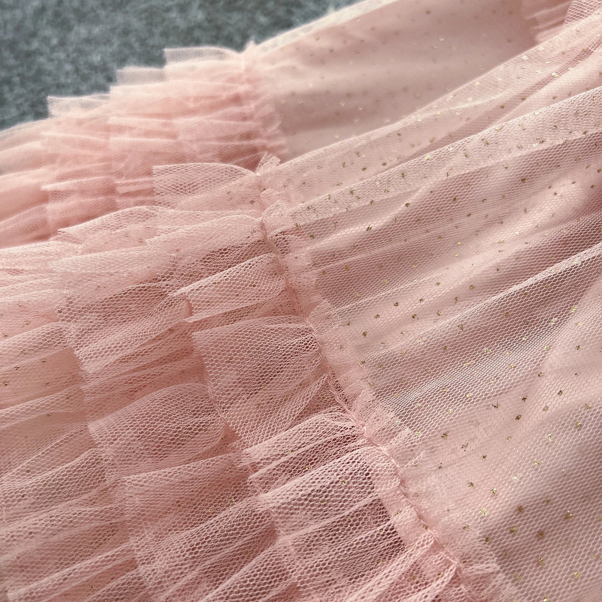 Glitter Mesh Puff Sleeve Dress