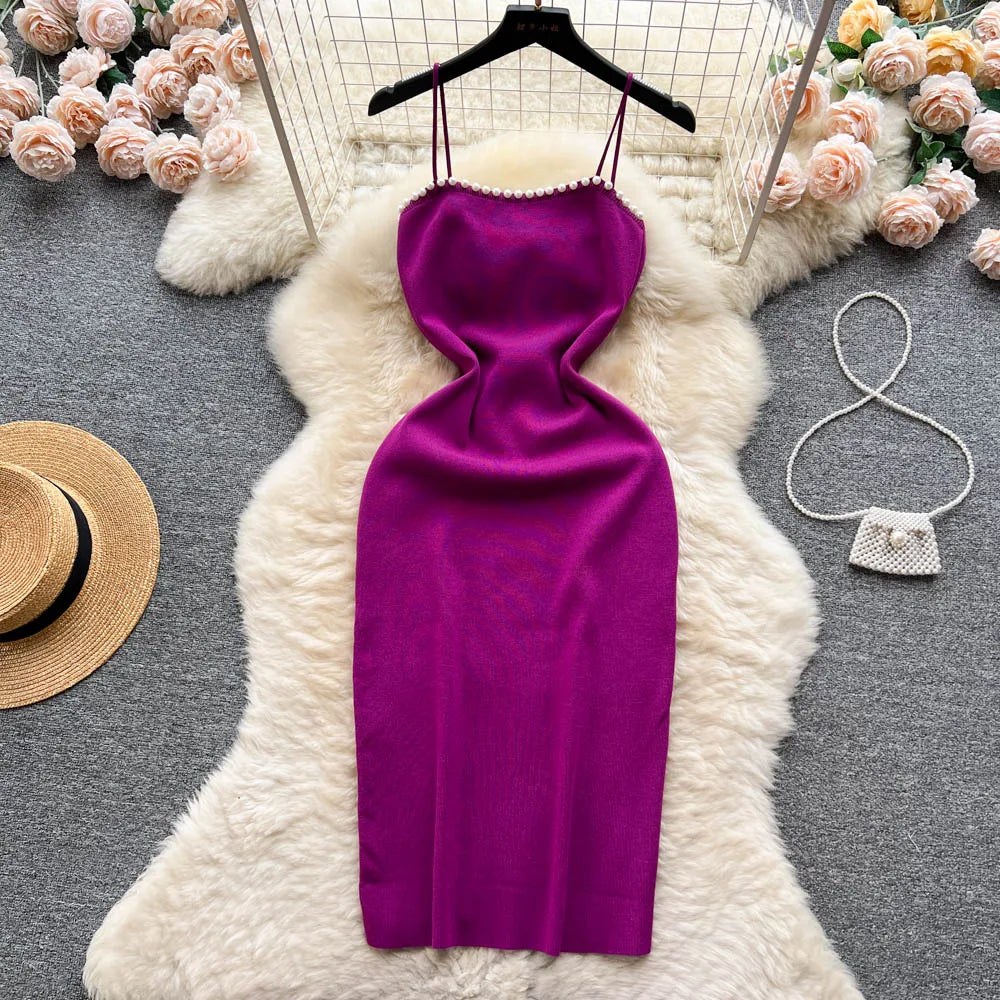 Pearl Knit Bodycon Party Dress