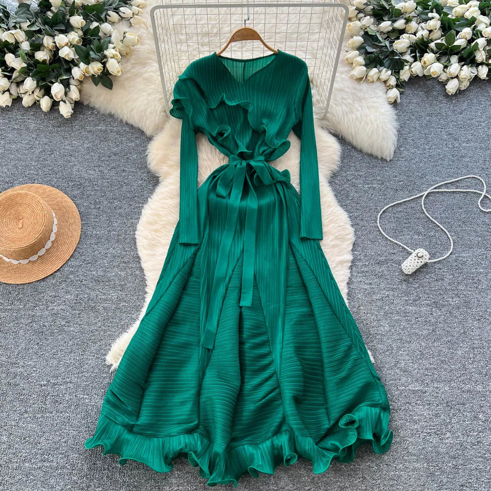 Ruffle High Waist Party Dress