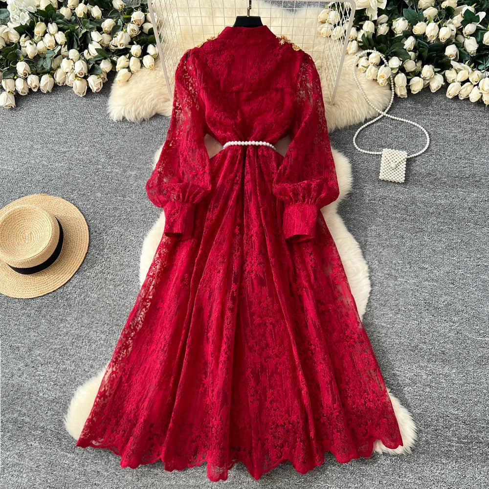 Sequin Button Long Sleeve Slim Dress