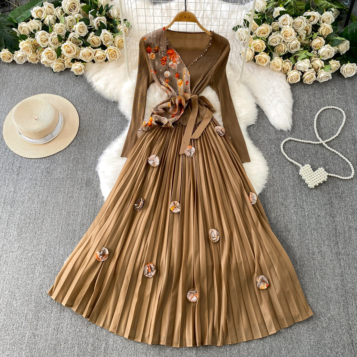 Sculpted Ruched Long Sleeve Party Dress