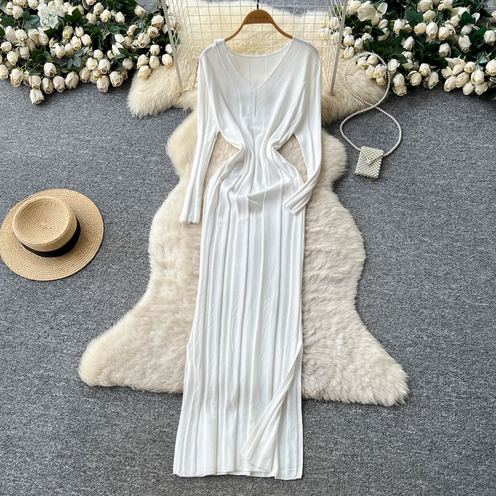 Split Knit Pencil Dress