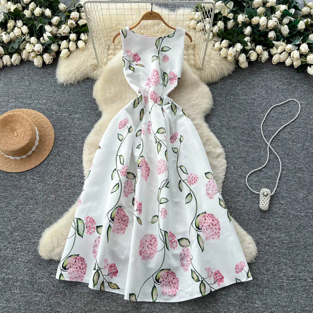 Sleeveless Print Dress