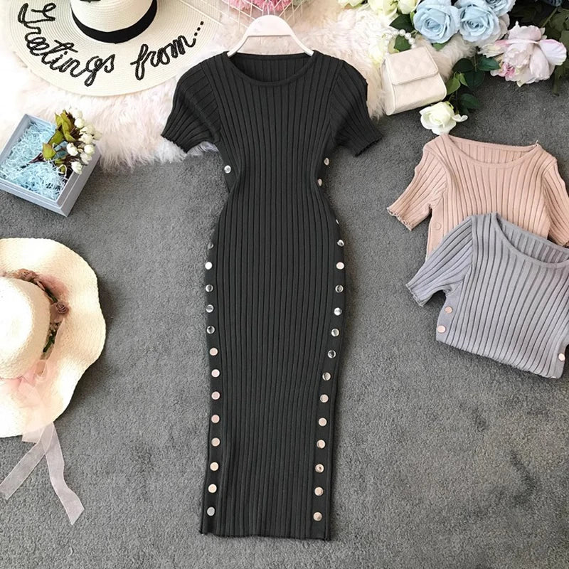 Stretch Knit Bodycon Summer Dress