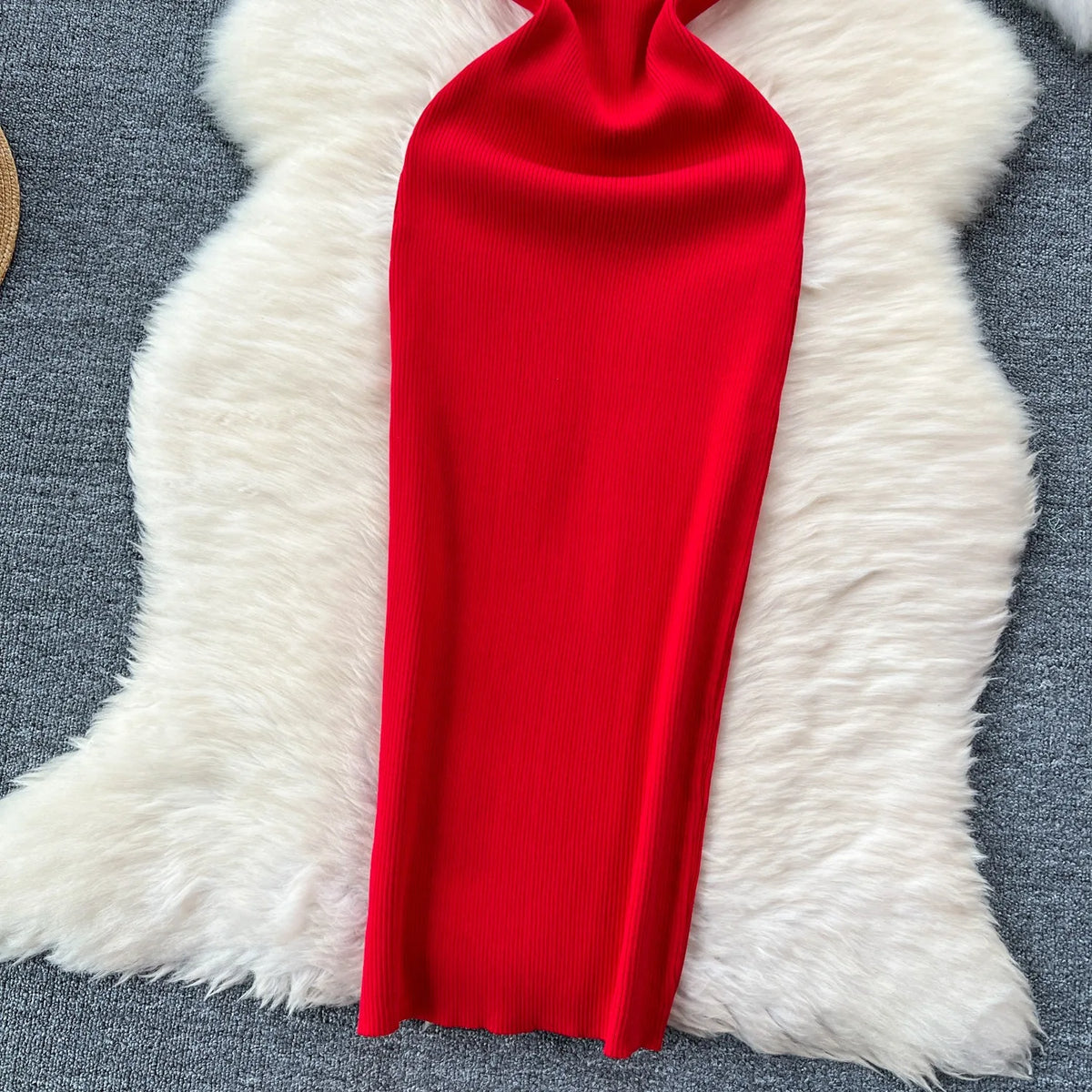 V-Neck Knit Bodycon Summer Dress