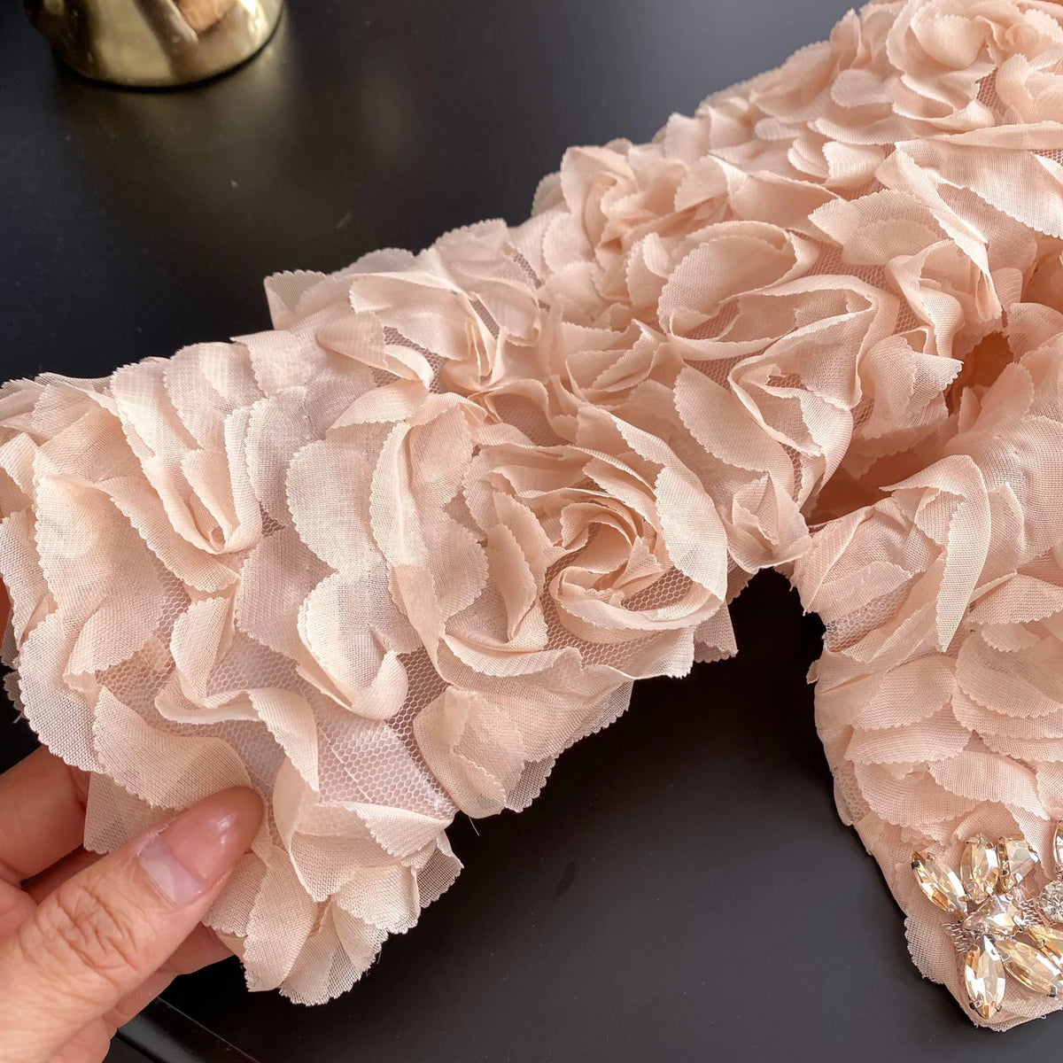 3D Floral Cropped Cardigan Blouse