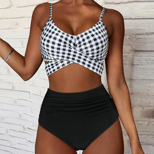 Yüksek Bel Çiçekli Bikini