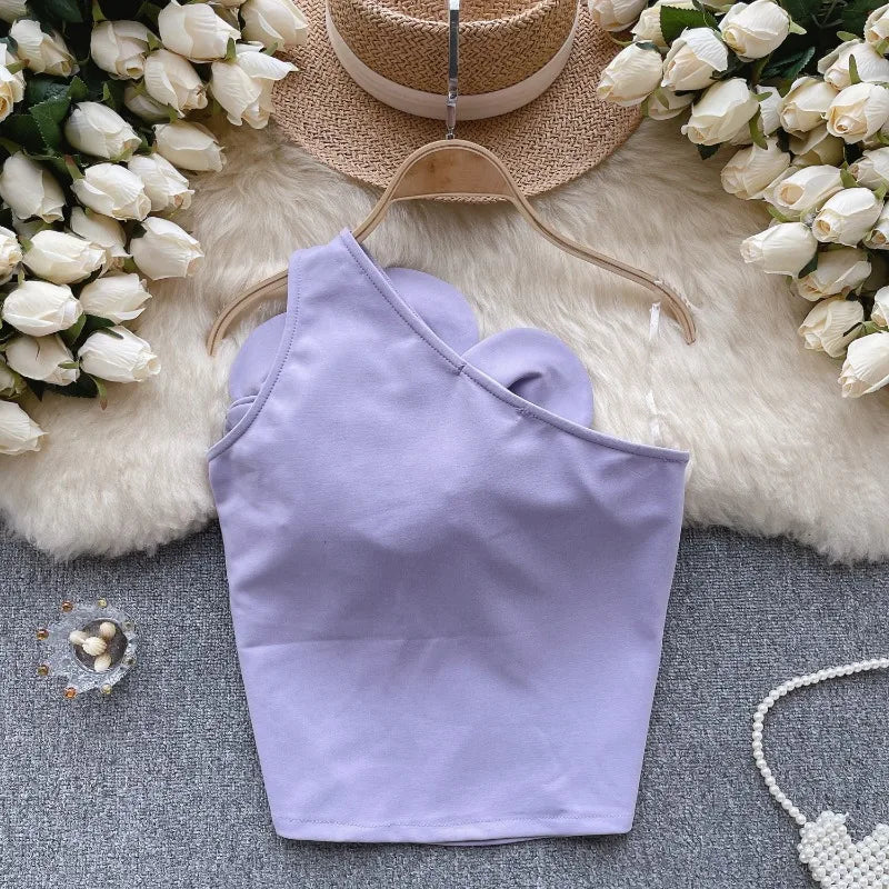 Floral Asymmetric Tube Cami Top