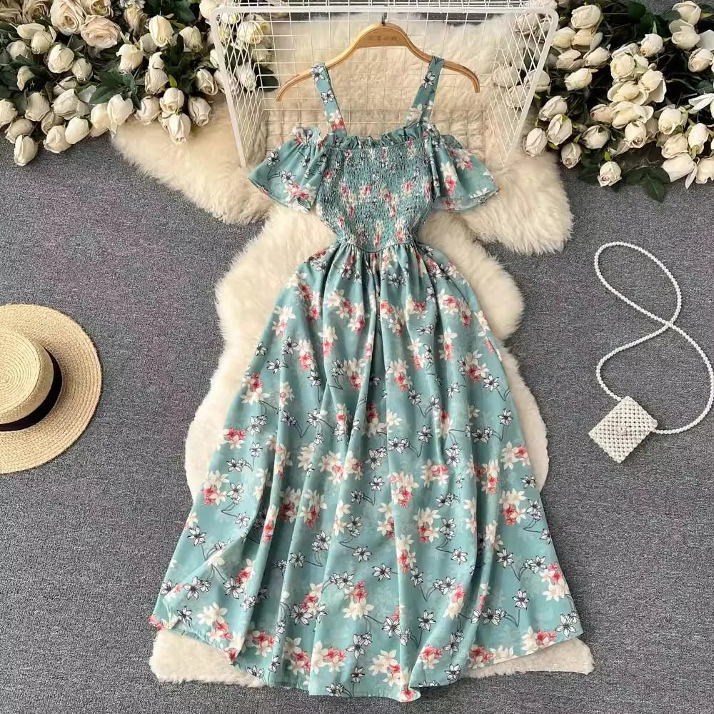 Floral Off-Shoulder Maxi Beach Dress