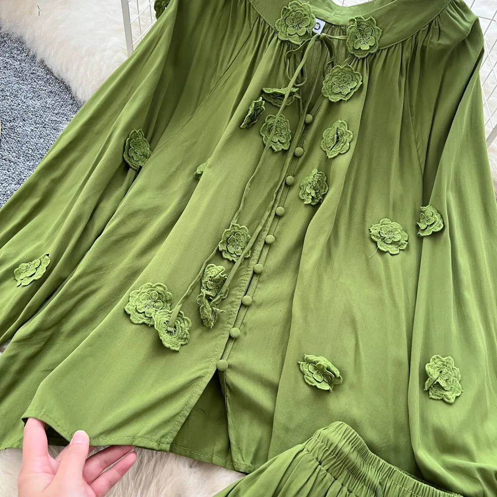 Boho 3D Detail Two-Piece Set