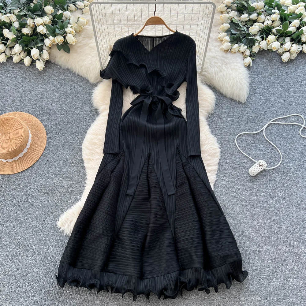 Ruffle High Waist Party Dress