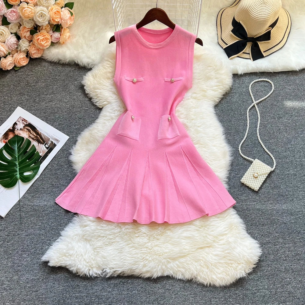 Pleated A-Line Mini Party Dress