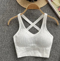 Glitter Sequin Corset Crop Top