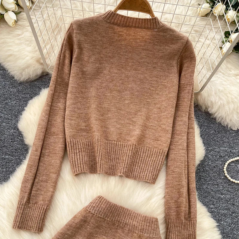 Knit Sweater and Midi Skirt Set